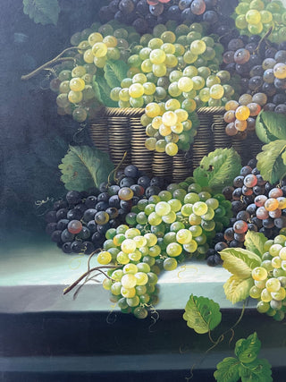 BEAUTIFUL LARGE GRAPE STILL LIFE HEAVY DUTY CANVAS 36"W X 48"T EXCELLENT CONDITION (KJS) RCD|98951