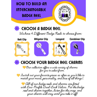 Alligator Swivel Clip Interchangeable Badge Reel with Retractable Reel. Badge Button: Cherry Diamond. Our Interchangeable Badge Reels are made to be used with our Interchangeable Badge Reel Charms.|63747