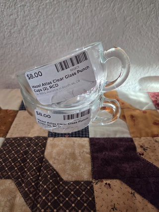 Hazel Atlas Clear Glass Punch Cups (2), RCD