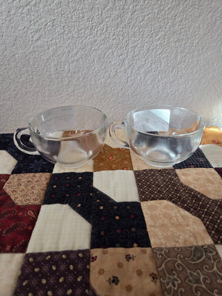 Hazel Atlas Clear Glass Punch Cups (2), RCD