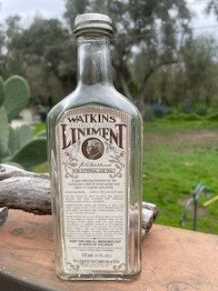 Vintage Watkins Liniment 11 0z Clear Glass Bottle RCD|56077