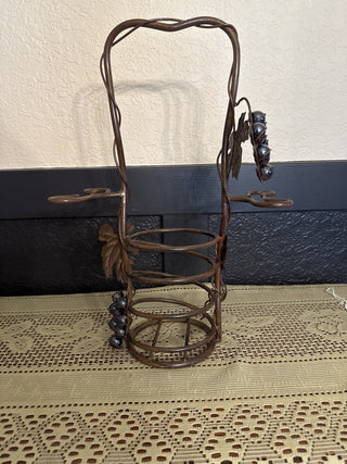 Vintage Wineholder Single Bottle w/ glassholders on side - RCD|85412