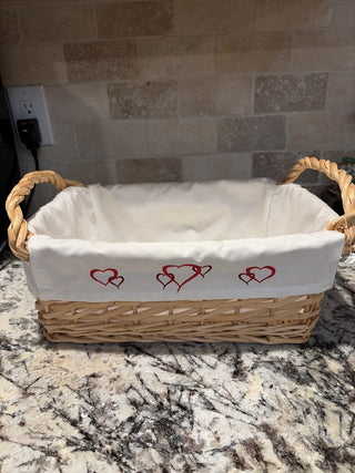 World Market Basket with Heart Embroidered Liner RCD