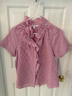 Cchico's red/white striped blouse