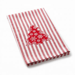 Christmas kitchen Towel RedWhite Stripe App. Tree