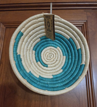 Handwoven African Raffia Basket Bowl - Artisan Decorative Piece