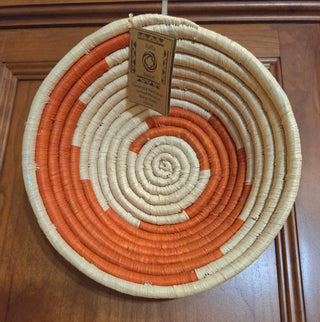 Handwoven African Raffia Basket Bowl - Artisan Decorative Piece