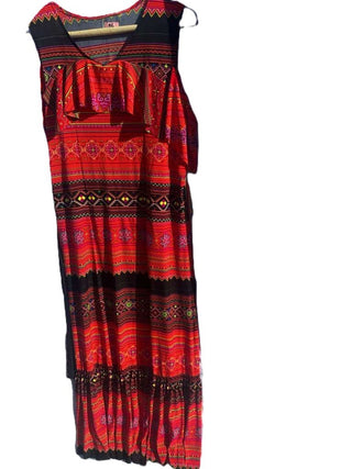 Hmong Inspired Needlework Design Machine Print Dresses|113592