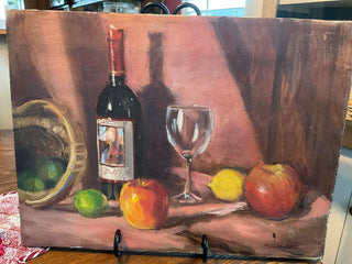 Orig Oil Still Life “Time to Wine Down” MTS