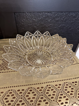 Vintage Federal Glass Clear Sunflower Design-RCD