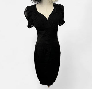 Maggy london black mesh dress 6 rsv|70204