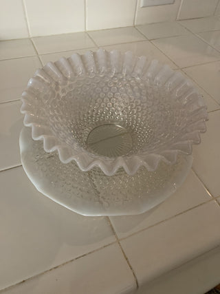 Jd-Vtg Fenton Hobnail bowl & plate RSV|88228