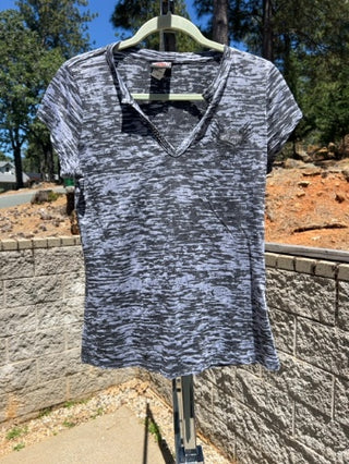 Size L Harley-Davidson women's black and gray v-neck graphic t-shirt