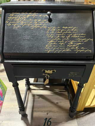 Vintage Black Secretary With Gold Accents  RSV|100192