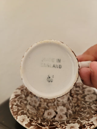 Brown/white Demitasse Tea Cup Set|39582