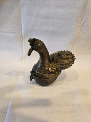 Dhokra Peacock, brass trinket box RSV|77847