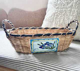 Ceramic Painted Fish Basket|89254