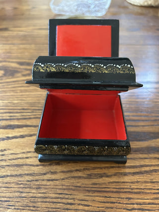 Russian Lacquer Trinket Box with Scroll Story Inside   MTS|68244