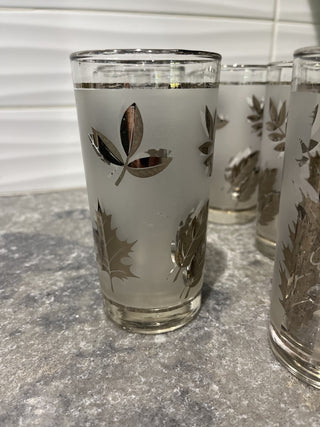 VTG Libby Silver Leaf Foliage Glasses (7) RSV|66522