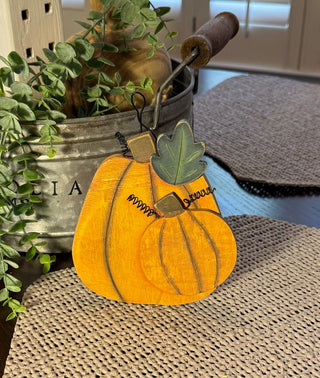 5”  Fall Pumpkins w/Leaf RSV|127457