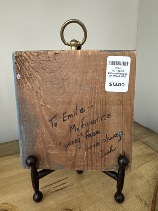 AJ - Hand Painted Pansies on Wood MTS|81136