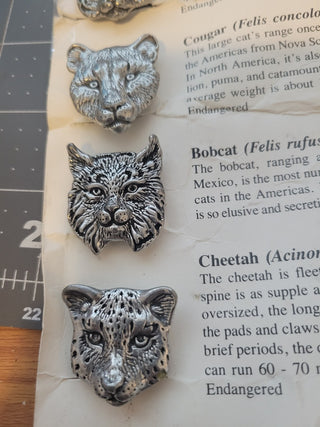 Vtg NWF Metal Animal Head Button Covers Set of 5 RCD|101074