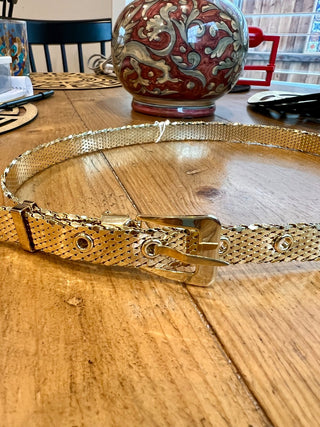 Vtg. Gold mesh belt Whiting & Davis|47968