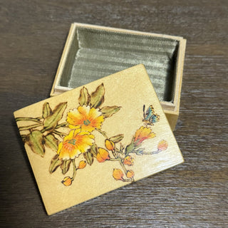 Vintage Bamboo Hand-Painted Floral Box MTS|81044