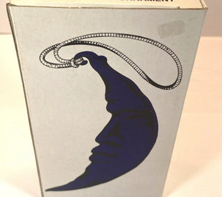 Dept 56 Mercury Glass Large Man Moon Ornament decor Cobalt Blue #62 VV MTS|99224