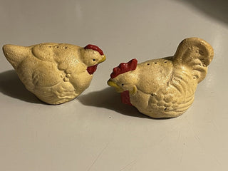 Vtg Rooster & Hen Salt Pepper Set, AS IS--SP RCD