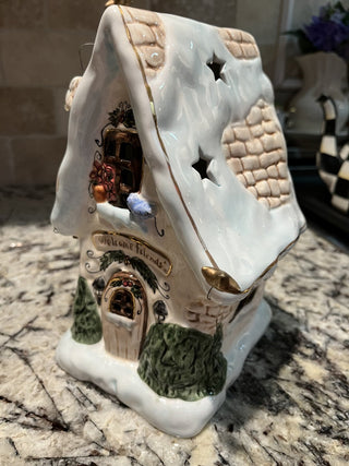 Blue Sky Clayworks "Welcome Friends" Candle House Holder RCD