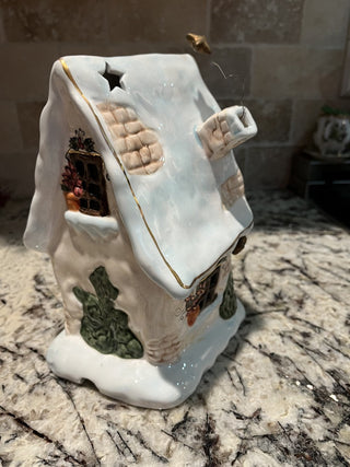 Blue Sky Clayworks "Welcome Friends" Candle House Holder RCD
