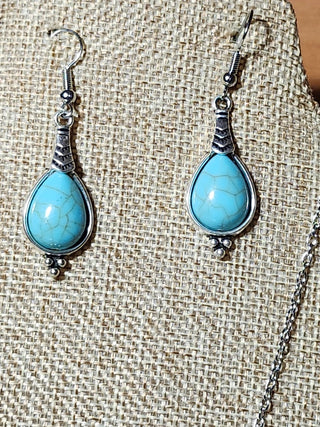 Fashion jewelry turquoise necklace and earrings RCD|143810
