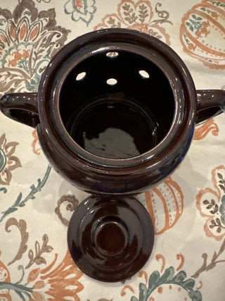 Vintage Brown Crock for galic/onion storage MTS|104277
