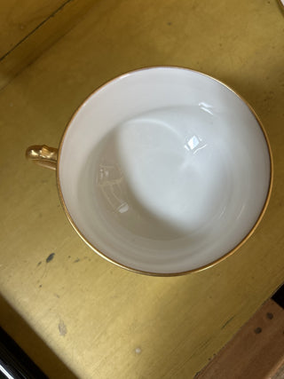 12F Signed Haviland China Teacup & Saucer - Stencil Rose Pattern MTS|70866