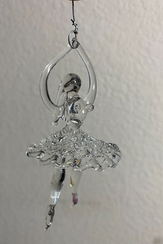 Vintage Spun Glass Christmas Ballerina Ornament RSV|140062