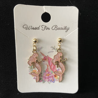 pink mermaid earrings RSV