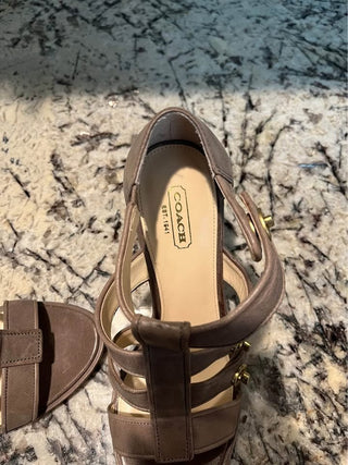 Women’s Coach “Tamarah” Gladiator, Stacked 4” Heels in Size 9 B - RCD|116438