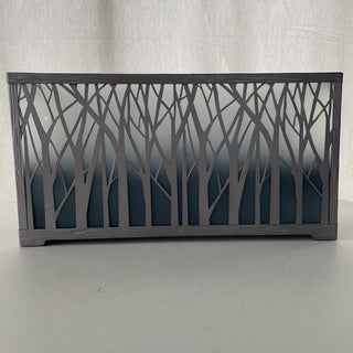 rectangle metal candle holder, tree design RSV