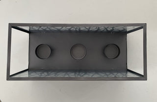 rectangle metal candle holder, tree design RSV