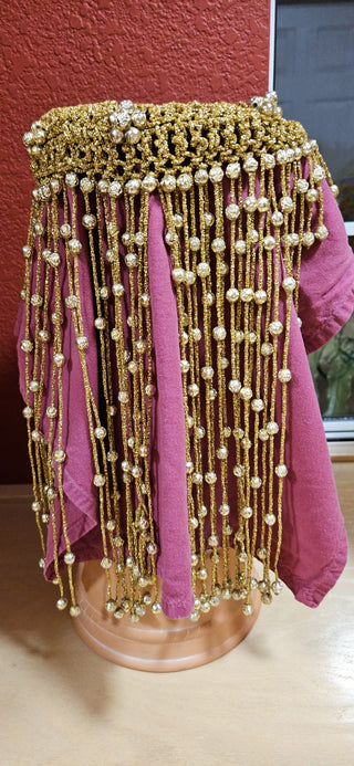 Egyption gold beaded headress, costume, RSV|104922