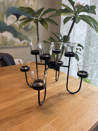 Candle holder with glass cups|61743