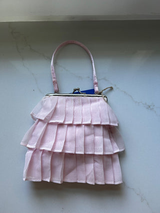 Vintage Light Pink Ruffled Evening Purse -RSV|118086