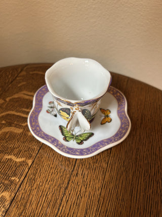 Butterfly Tea Cup and Saucer, Purple with Gold Trim    MTS|69432