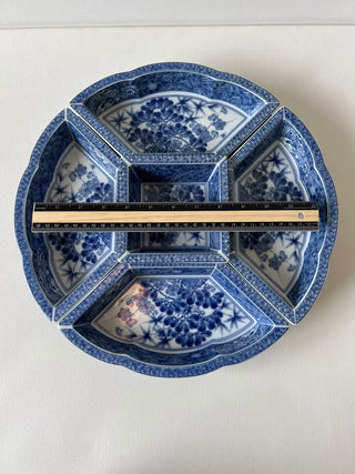 Japanese blue and white appetizer platter lazy susan|52031