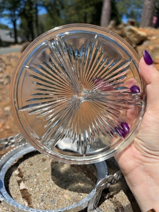 JP Vintage Rodney Kent Hammered Aluminum Covered Divided Dish