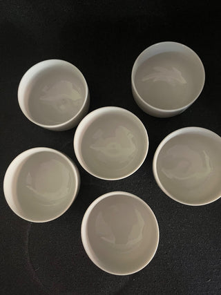 SET OF 6 WHITE PORCELAIN TEA CUPS WITH BASE 2"T X 3"W (KJS) RCD|81267