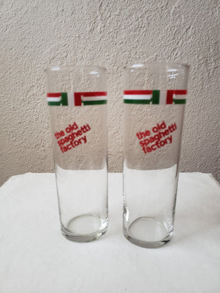 Vtg Spaghetti Factory Italian Soda Glasses Set of 2 - RCD