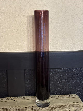 Handblown Purple Cylinder Vase - 17 inches tall - RCD