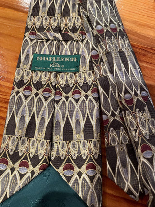 Charleston Tie Rack Gray Geometric Silk Tie~MTS|113778